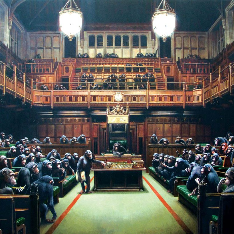 Monkey Parliament (2009) af Banksy 